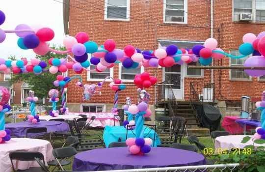 Uso de globos en la decoración para una fiesta de cumpleaños ...