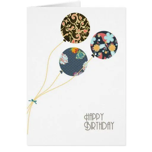 Globos florales elegantes del feliz cumpleaños felicitación | Zazzle