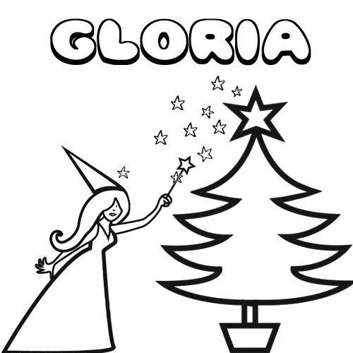 Gloria. Nombres navideños de niña para colorear - Nombres ...