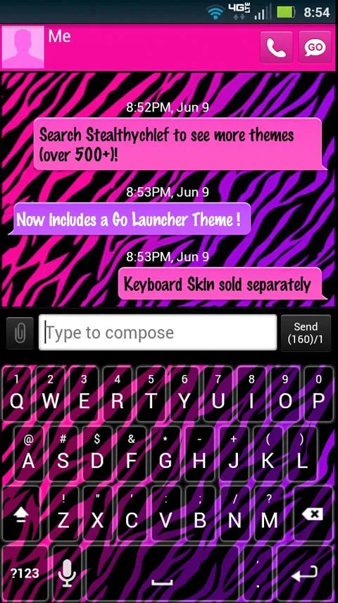GO SMS Girly Zebra Theme - Aplicaciones de Android en Google Play