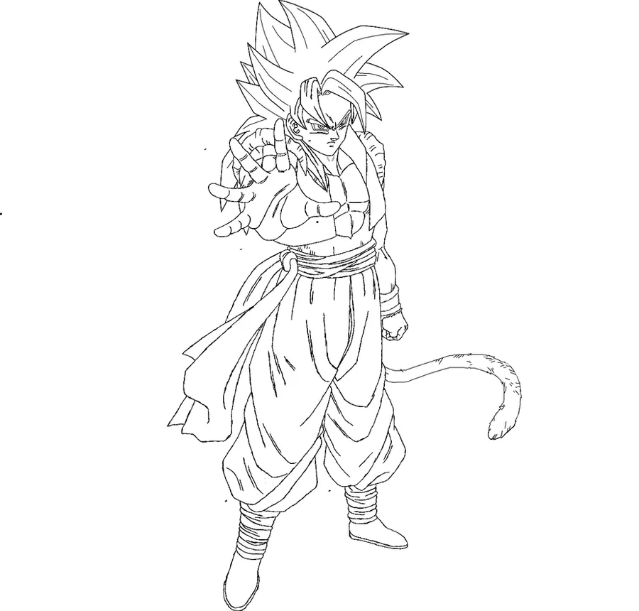 Gogeta SSJ4 lineart by thesexychurro on DeviantArt