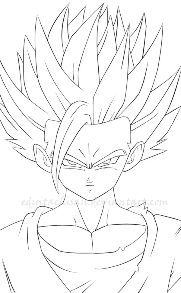 gohan-lineart by eduitachisan on DeviantArt