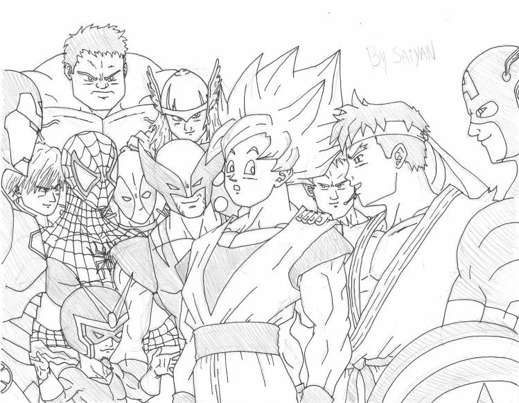 Goku y vegeta para colorear fase 4 - Imagui