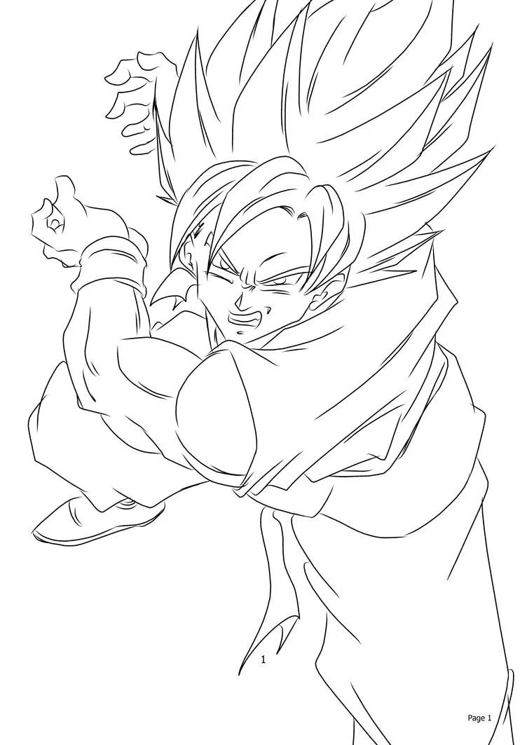 goku kamehameha Colouring Pages