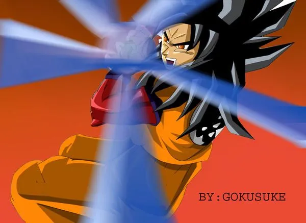 Goku Kamehameha SSJ4 by gokusuke on DeviantArt