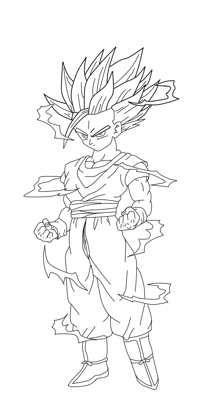 Goku Ssj2 Para Colorear