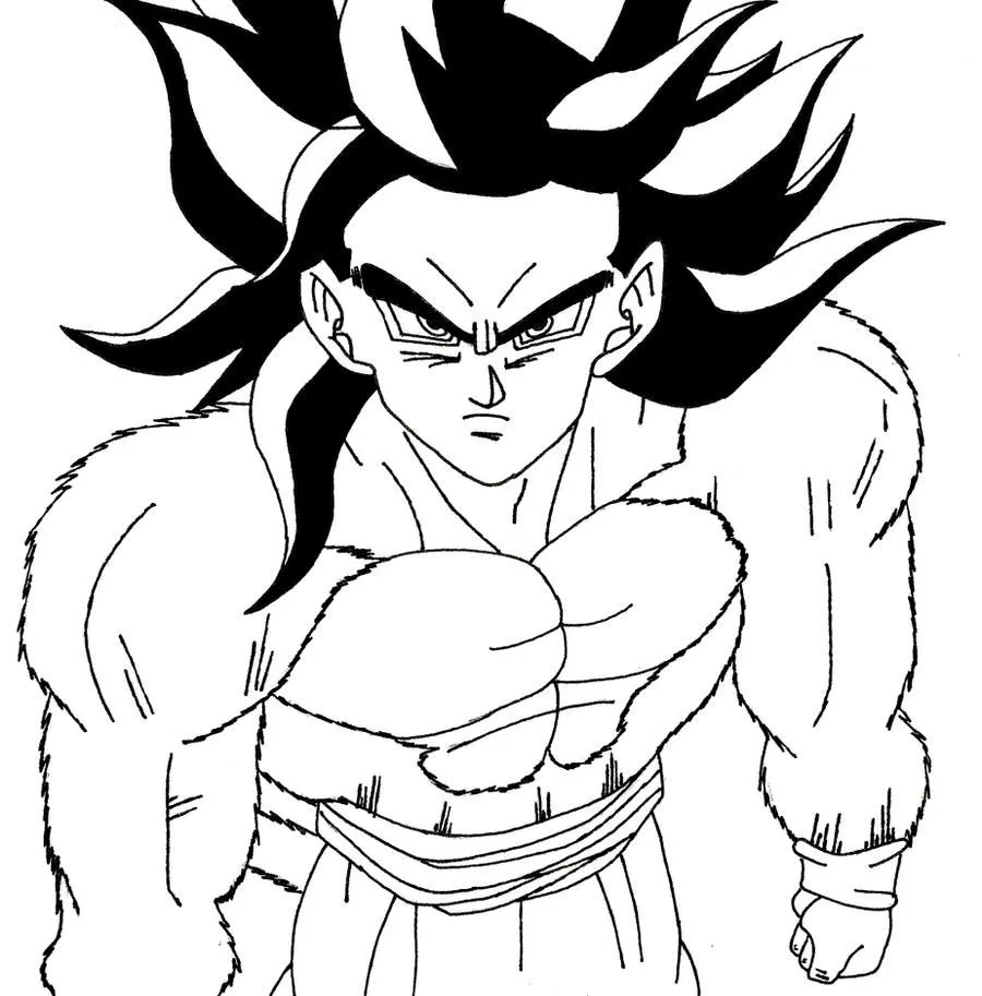 Goku super saiyan 4 para colorear - Dibujos para colorear - IMAGIXS