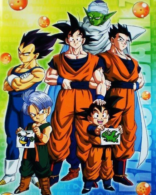 Goku, Vegeta, Gohan, Goten, Trunks y Pikoro | dragon ball z ...