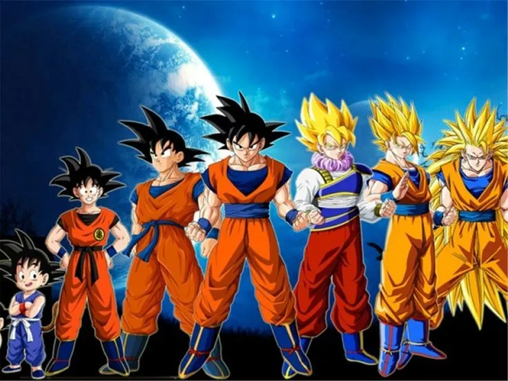 Goku's all forms | Dragon Ball (Z, GT) saga | Pinterest | Goku