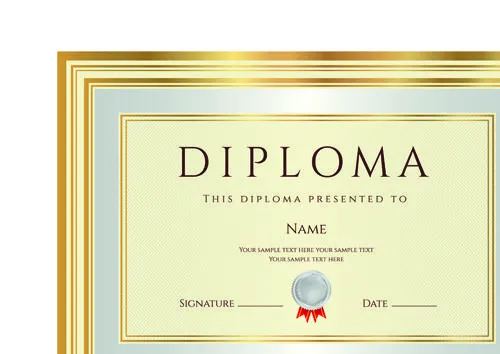 Gold diploma cover template 02 - Vector Cover free download