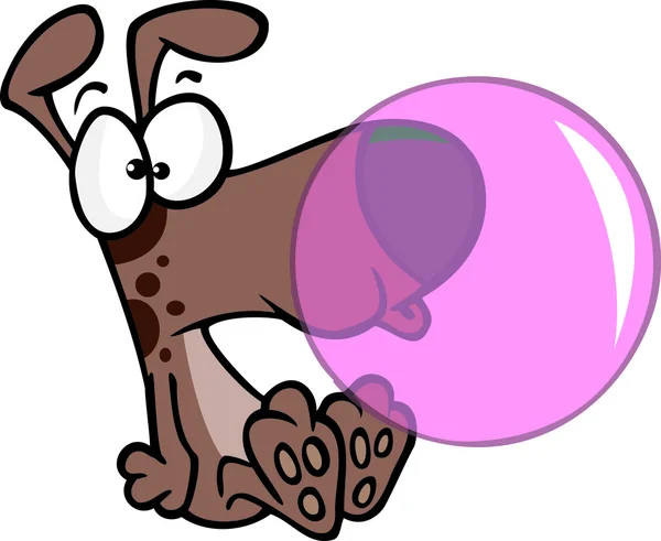goma de mascar perro de dibujos animados — Vector stock ...