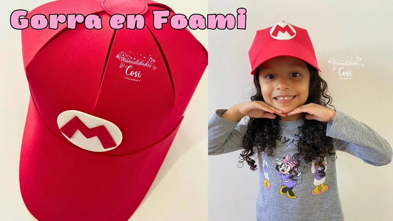 Gorra en Foami (Gorra de Mario Bros) Manualidades - YouTube