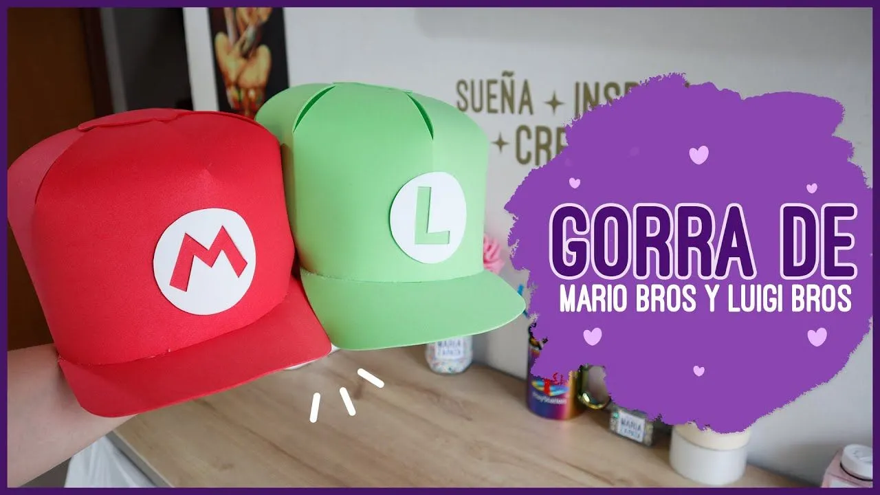 GORRA CON FOAMI DE MARIO BROS Y LUIGI BROS | Soy Maria Zapata ♥ - YouTube