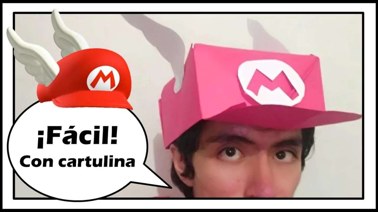 GORRA DE MARIO BROS CON CARTULINA DE TAMAÑO REAL | ORIGAMI Y MANUALIDADES DIY - YouTube