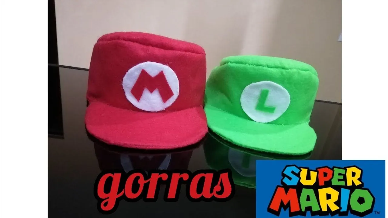 como hacer gorra de MARIO BROS Y LUIGI con fieltro fácil y RÁPIDO