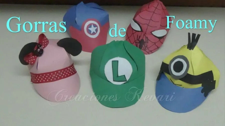 Gorras de foamy con moldes (Muy Fácil) | Manualidades