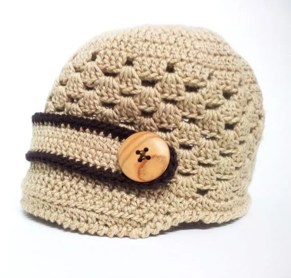 Gorrito visera camel, Niños y bebé, Ropa, Crochet, Ropa, Crochet ...