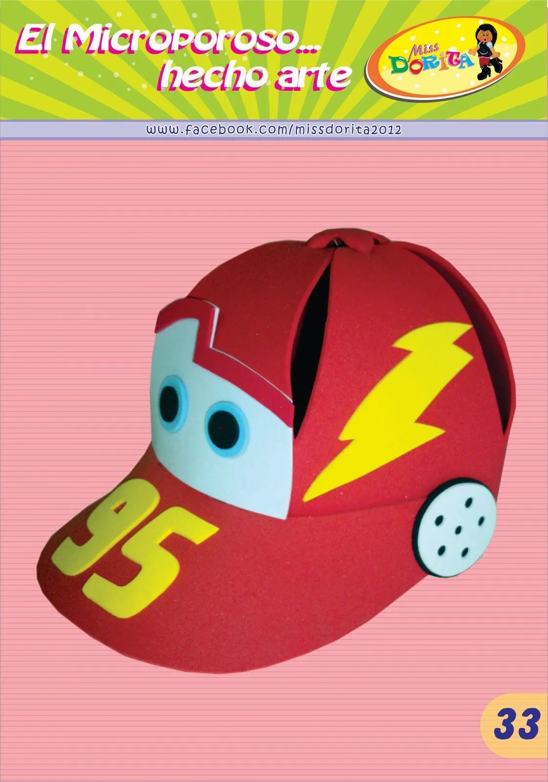 Gorro Cars - Manualidades en Foami Miss Dorita