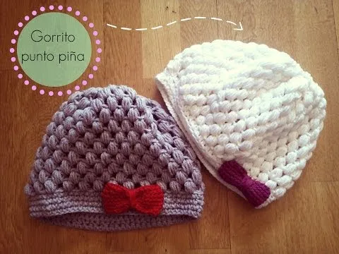 Gorro de ganchillo fácil punto piña - Crochet Hat Puff Stitch ...