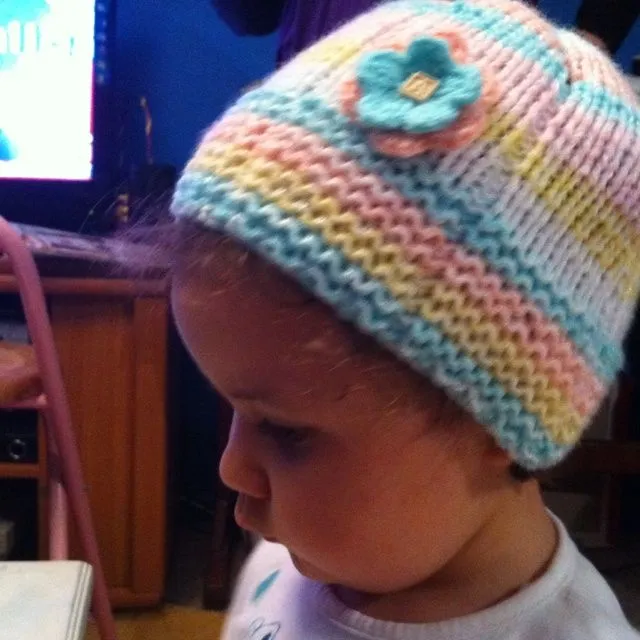 Gorro niña tejido palillo | palitos niños | Pinterest