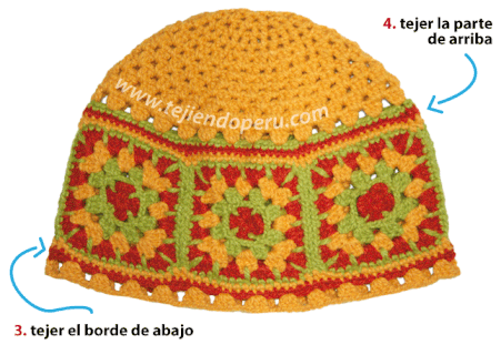 Gorro con pastillas cuadradas - Tejiendo Perú...