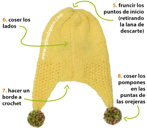 Gorro patito tipo chullo - Tejiendo Perú...