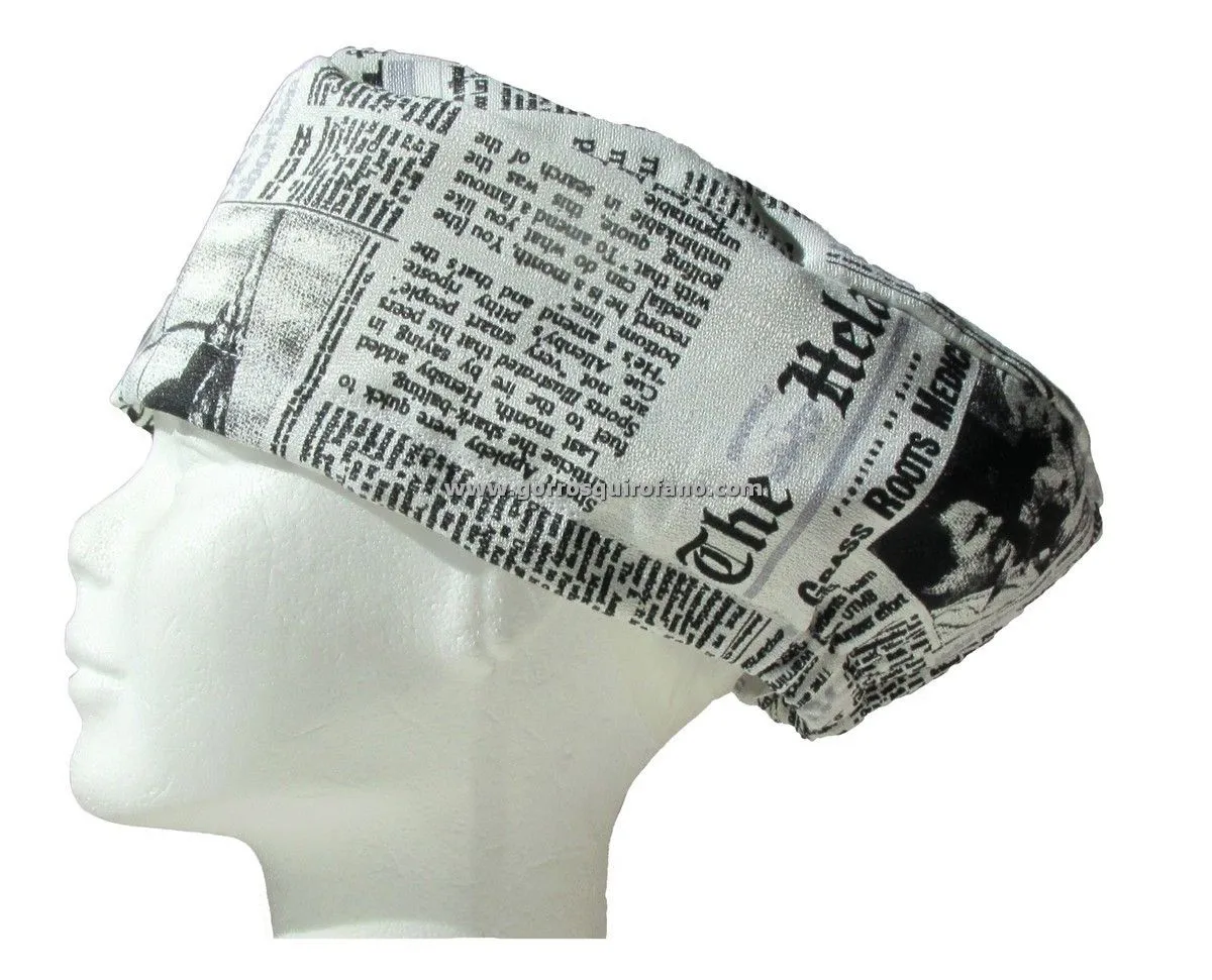 Gorro Quirofano Mujer Blanco y Negro Periodico Popero Divertido - Nº ...