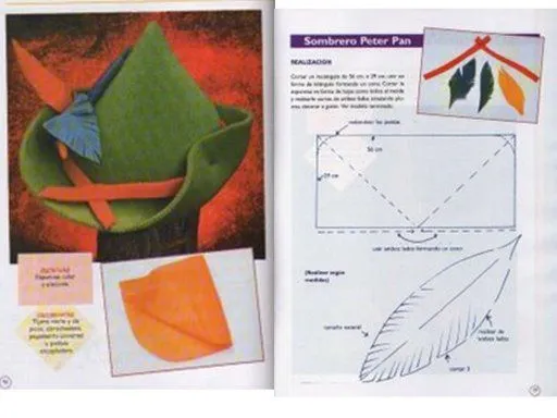 ... para hacer un gorro o sombrero de Peter Pan en goma espuma para