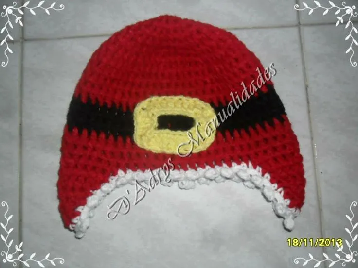Gorro tejido de El Cinturón de Santa Claus | Crochet Navideño ...