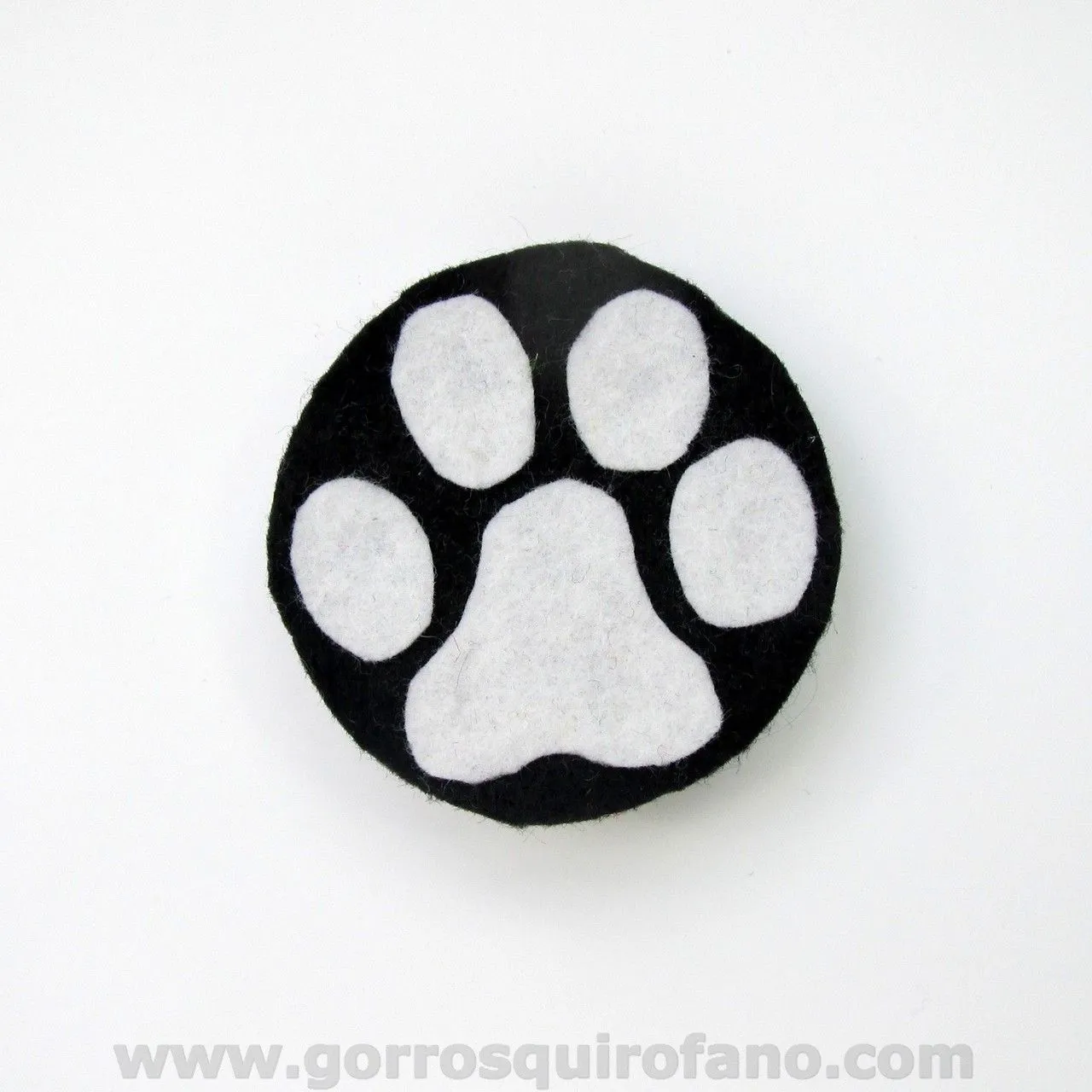 Gorros Quirofano | Broche de fieltro Veterinaria Huella Perro ...