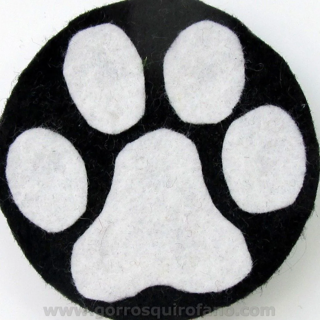 Gorros Quirofano | Broche de fieltro Veterinaria Huella Perro ...