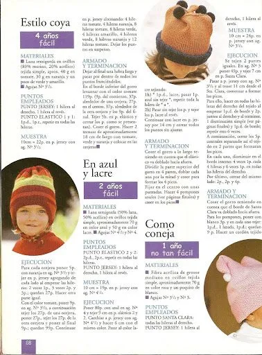 gorros tejidos a dos agujas