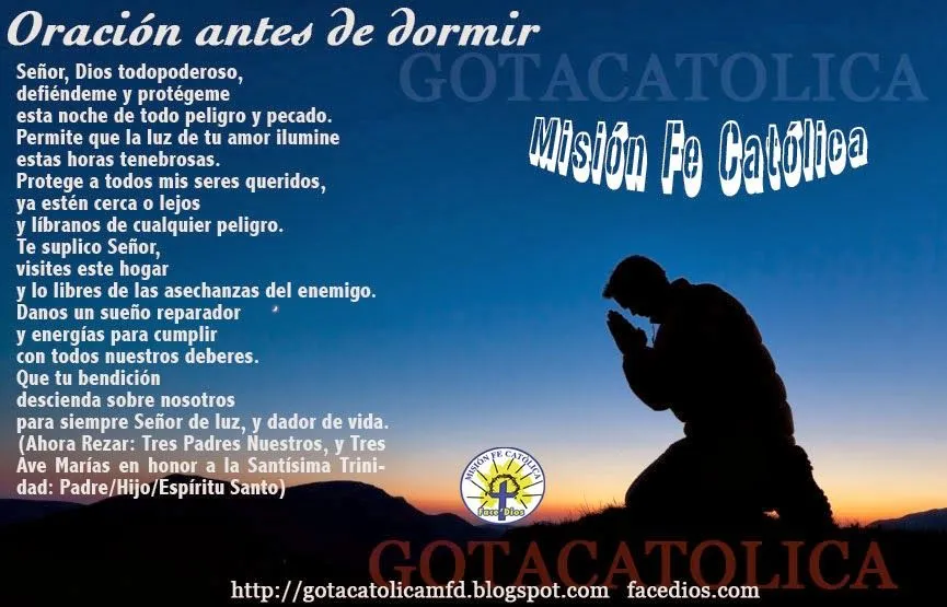 GOTA CATÓLICA: Oración antes de dormir