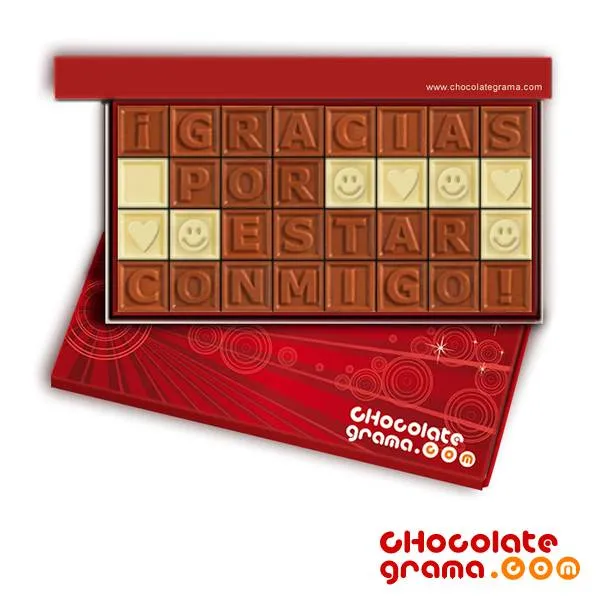 Gracias por estar conmigo, en letras de Chocolate de Leche ...