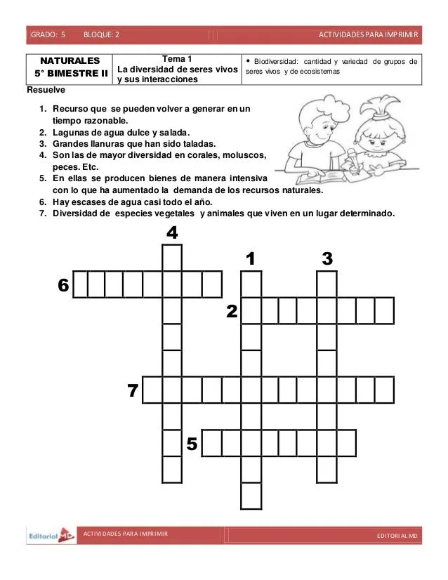 GRADO: 5 BLOQUE: 2 ACTIVIDADESPARA IMPRIMIR ACTIVIDADES PARA IMPRIMIR  EDITORIAL MD NATURALES 5° BIMESTRE II Tema 1… | Quinto grado, Grado,  Matematica ejercicios