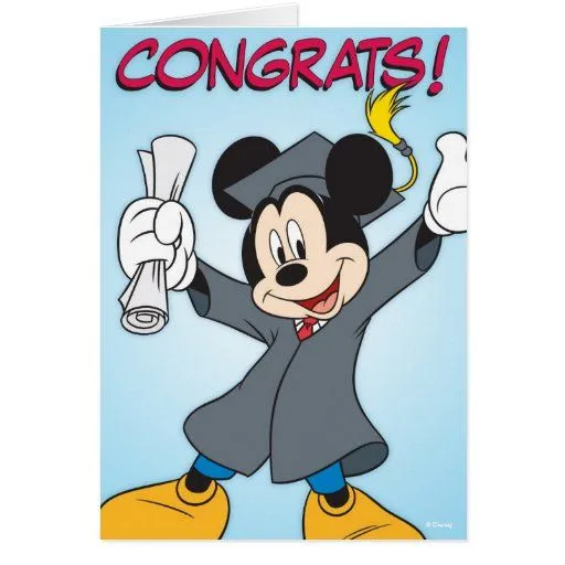 Graduación de Mickey Tarjeta De Felicitación | Zazzle