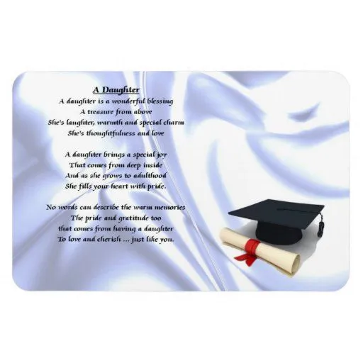 Graduado - imán del poema de la hija | Zazzle