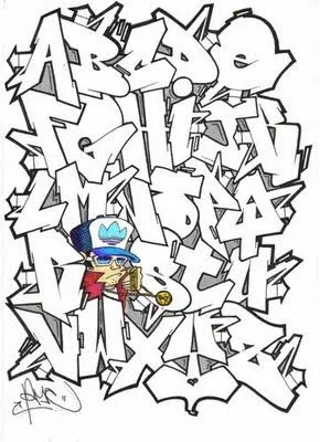 graffiti 3d wildstyle: Sketch Graffiti Alphabet - KING HIP HOP