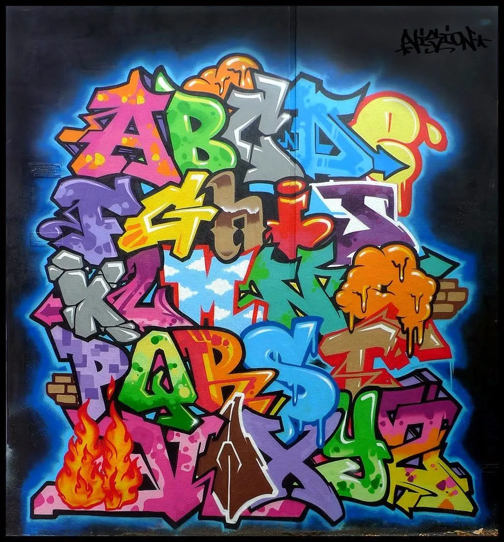 Graffiti Wall: letras de graffiti 3d
