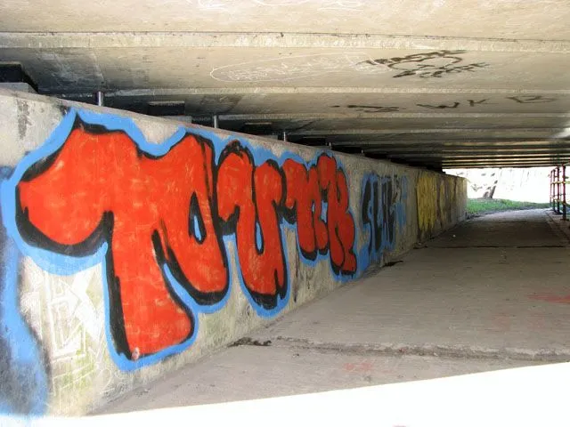 Graffiti underneath A47 road bridge © Evelyn Simak cc-by-sa/2.0 ...