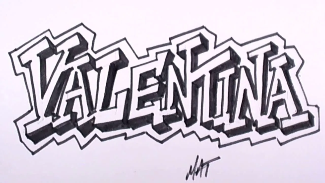 Graffiti Writing Valentina Name Design #29 in 50 Names Promotion | MAT -  YouTube