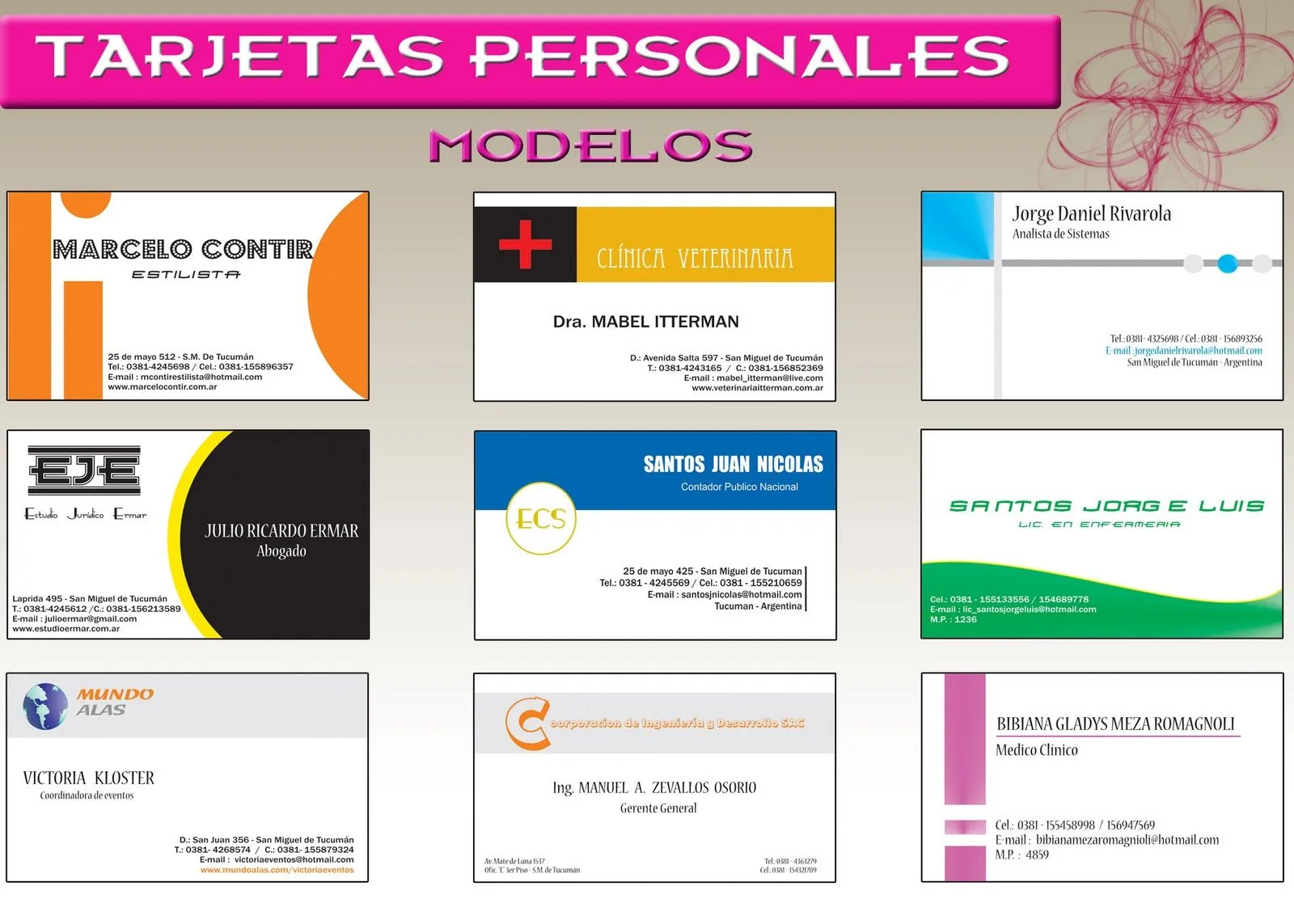  ... Graficas, Web y Textiles para tu negocio.: *MODELOS DE TRABAJOS