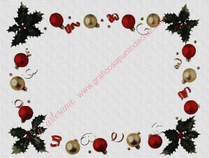 Gráfico a punto de cruz - Cenefa de Navidad 54 x 41 cm