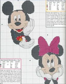 Nuevos gráficos gratis: Miky y Minnie a punto de cruz