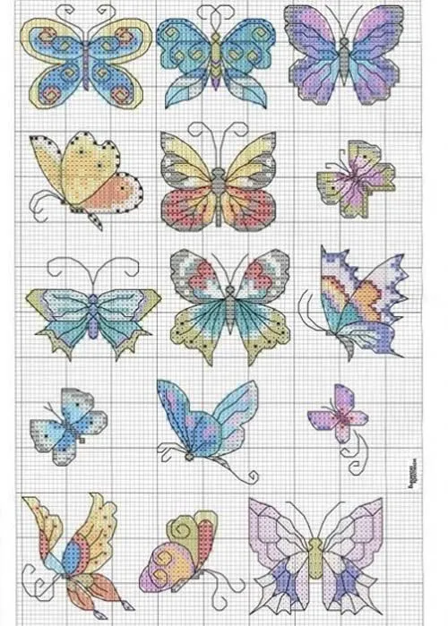 Graficos de mariposas en punto de cruz | bordados | Pinterest ...