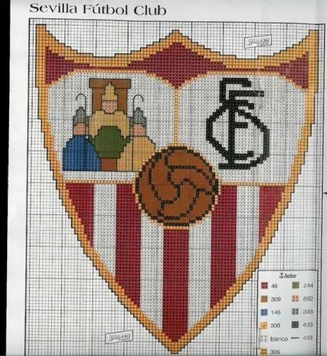 GRAFICOS PUNTO DE CRUZ GRATIS : ESCUDOS DE FUTBOL(