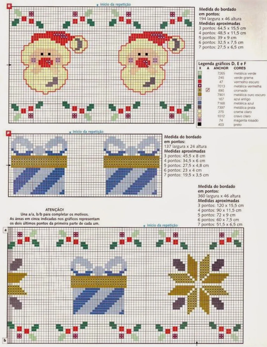 GRAFICOS PUNTO DE CRUZ GRATIS : NAVIDAD(