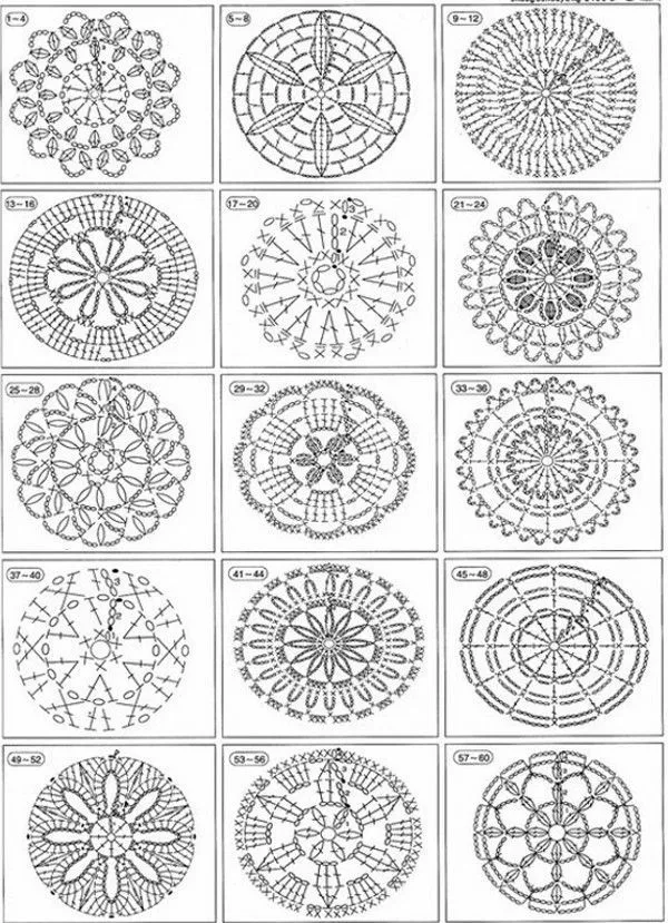 Gráficos redondos de crochê para imprimir | Artesanato