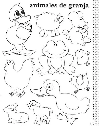 Figura de animales de la granja para colorear - Imagui