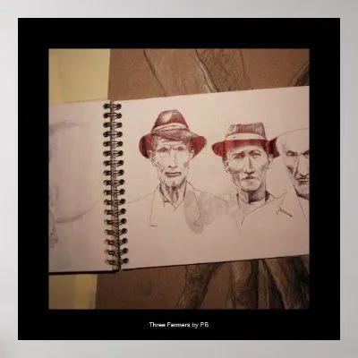 Tres granjeros impresiones de Zazzle.